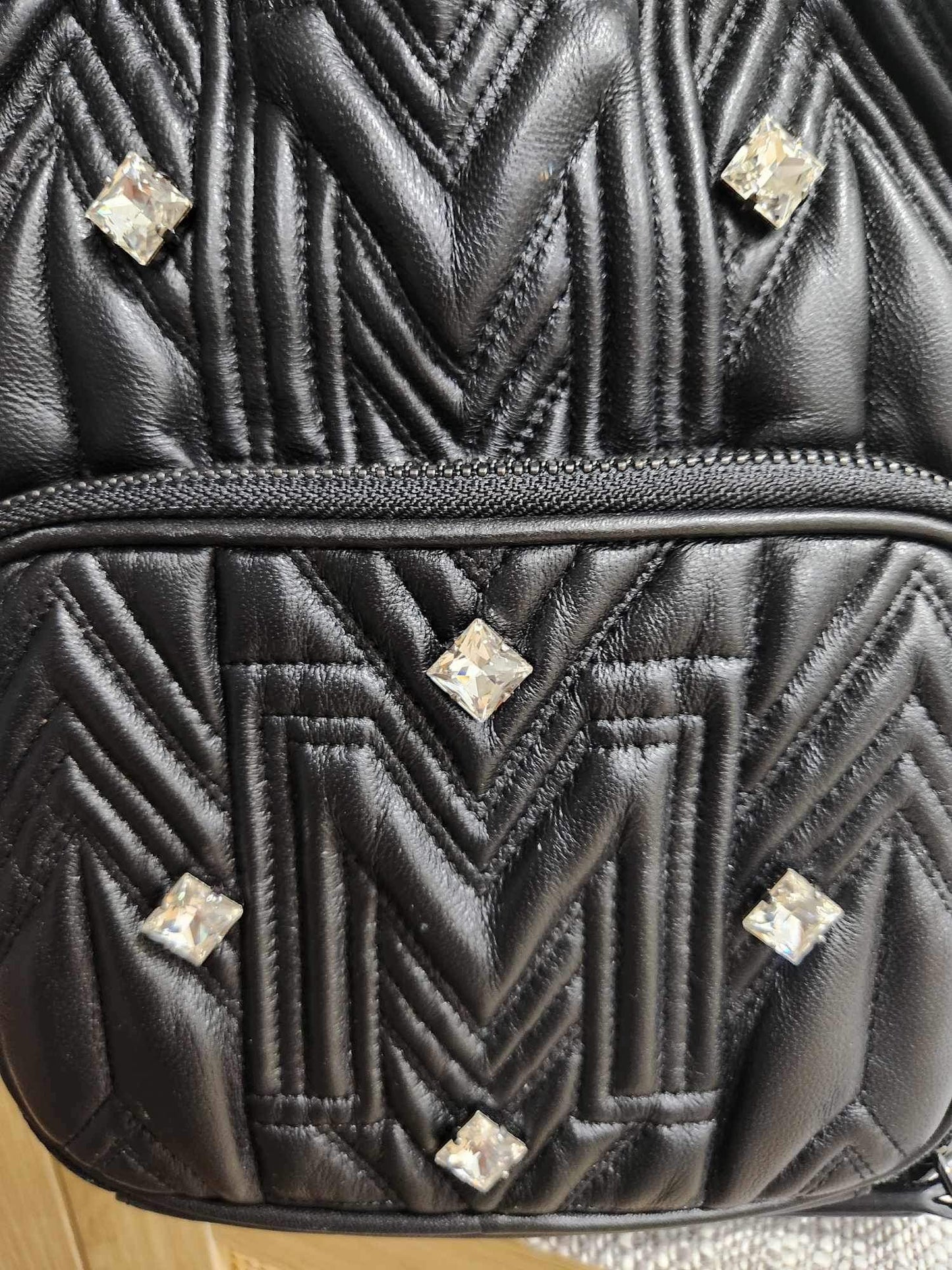 MCM Black Bucket Bag with Swarovski Crystal